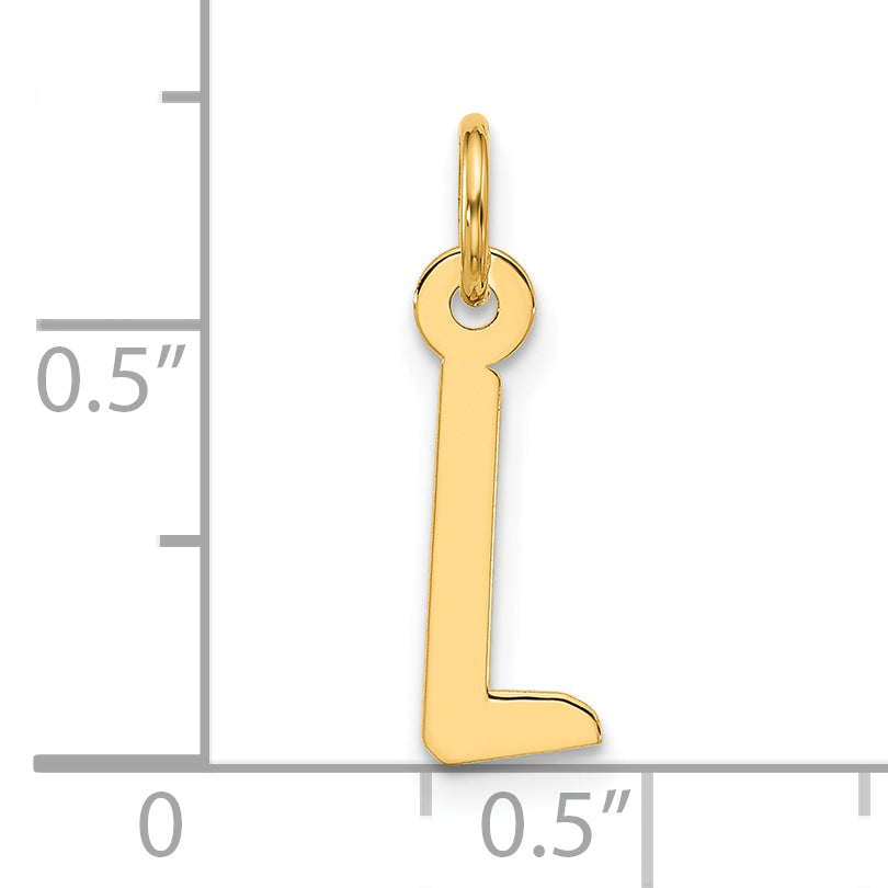 10K Yellow Gold Large Slanted Block Initial L Charm