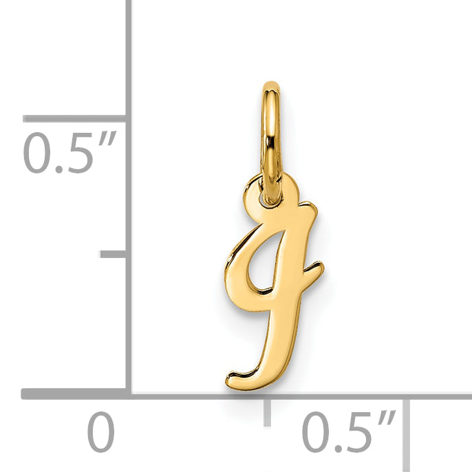 10K Yellow Gold Small Script Initial I Charm