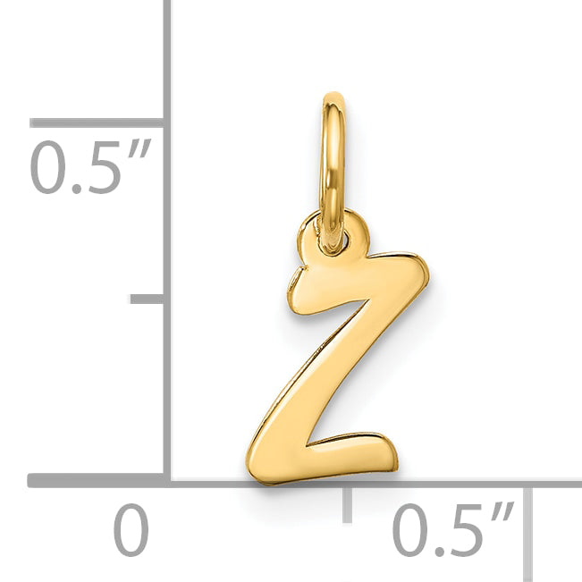 10K Yellow Gold Small Script Initial Z Charm