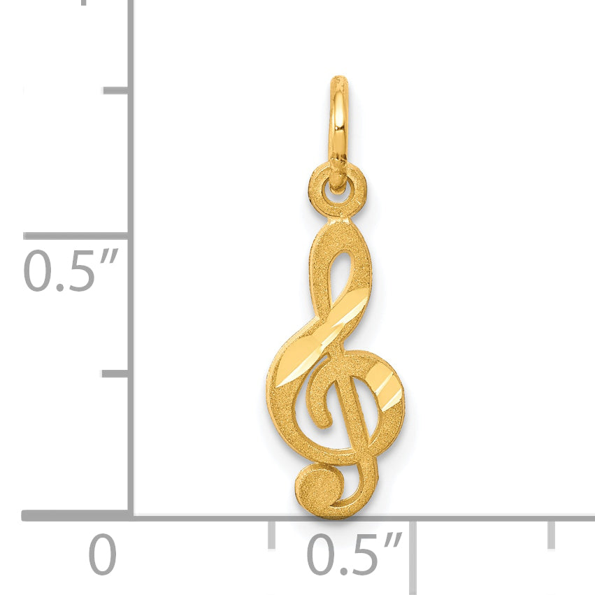 10K Yellow Gold Small Treble Clef Charm