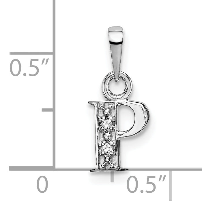 10K White Gold 10Kw Initial P Charm