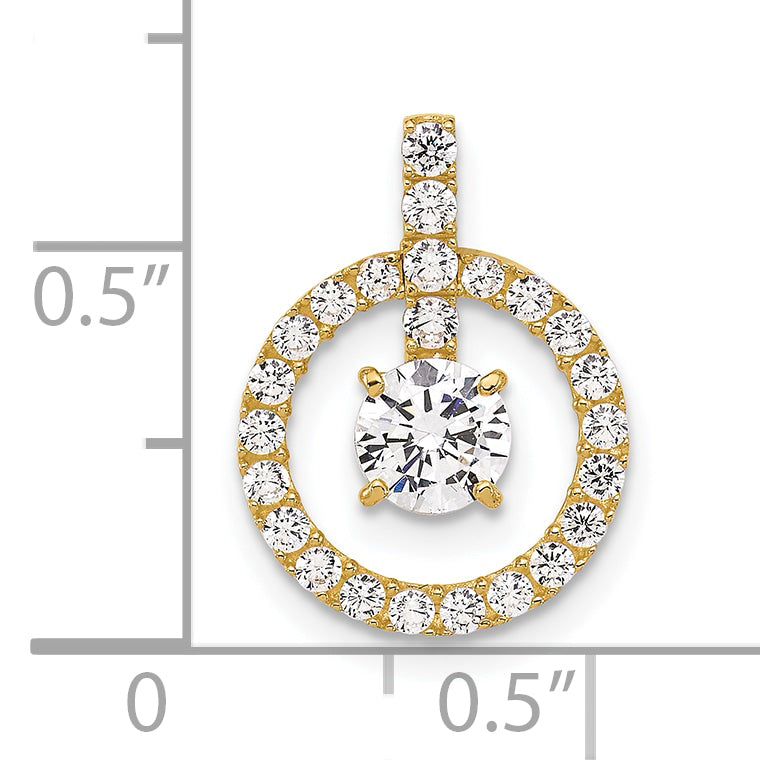 10K Yellow Gold Tiara Collection Polished Cz Pendant