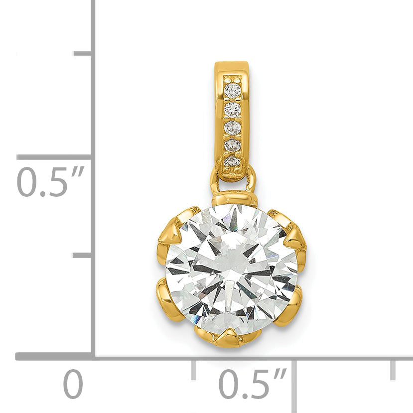 10K Yellow Gold Tiara Collection Polished Cz Pendant