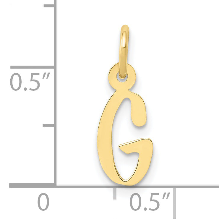 10K Yellow Gold Small Slanted Block Initial G Charm
