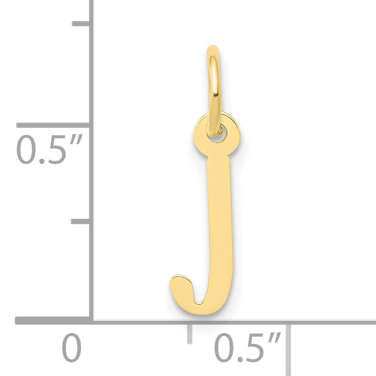 10K Yellow Gold Small Slanted Block Initial J Charm