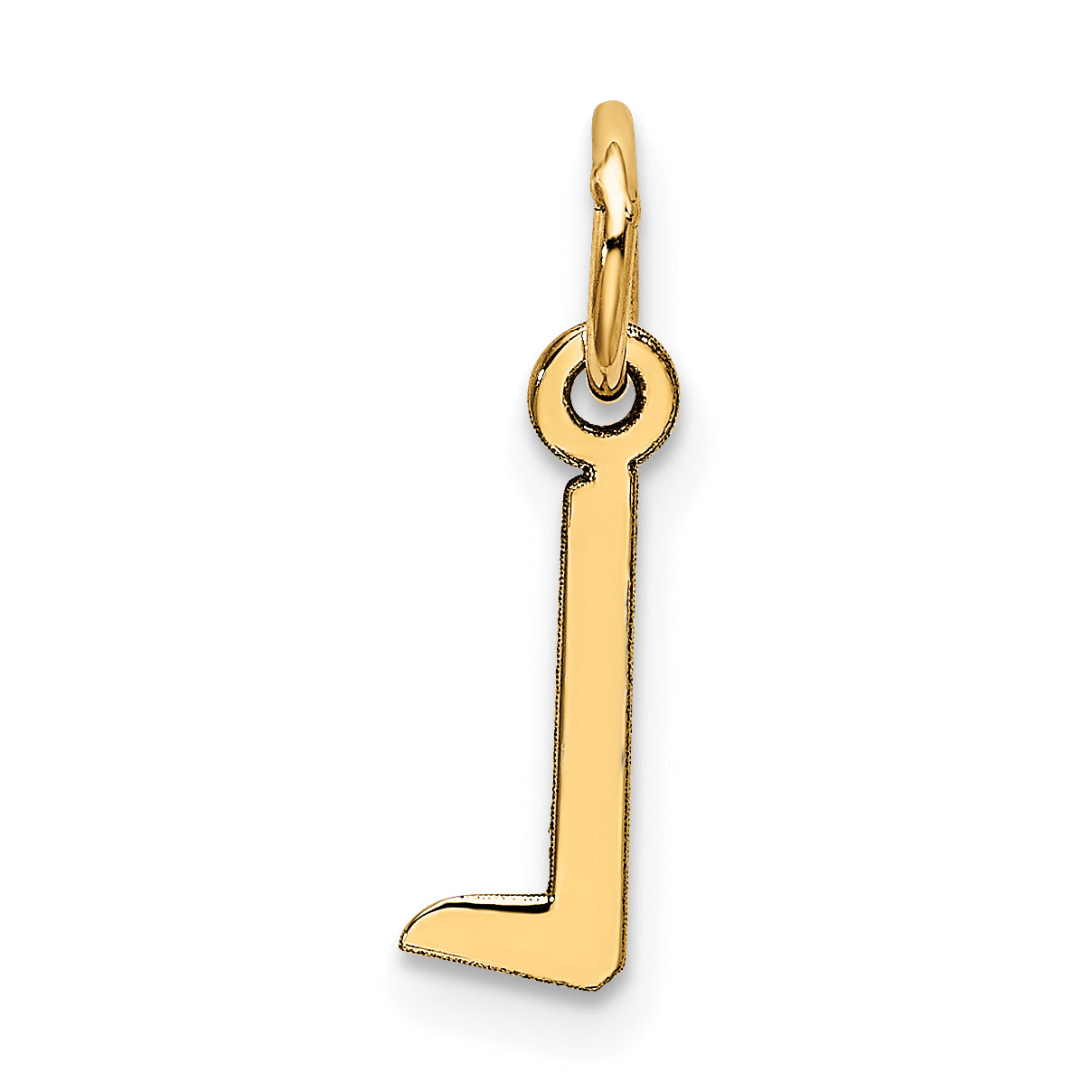 10K Yellow Gold Small Slanted Block Initial L Charm