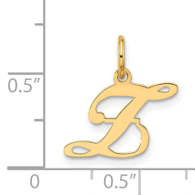 10K Yellow Gold 10K Small Fancy Script Initial Z Charm
