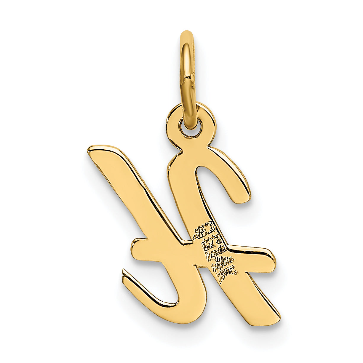 10K Yellow Gold Small Script Initial H Charm