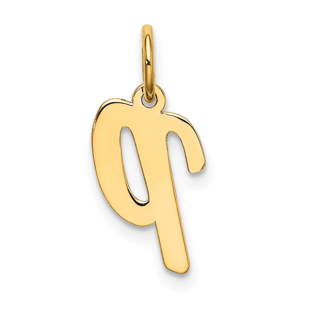 10K Yellow Gold Small Script Initial P Charm