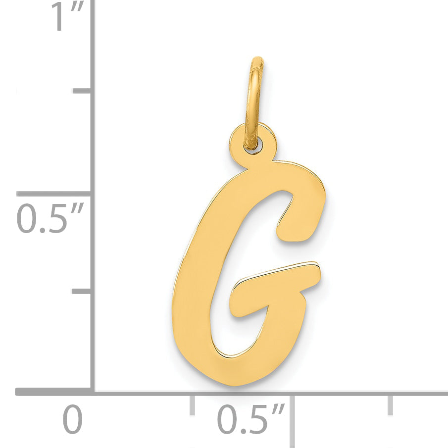 10K Yellow Gold 10K Medium Script Letter G Initial Charm