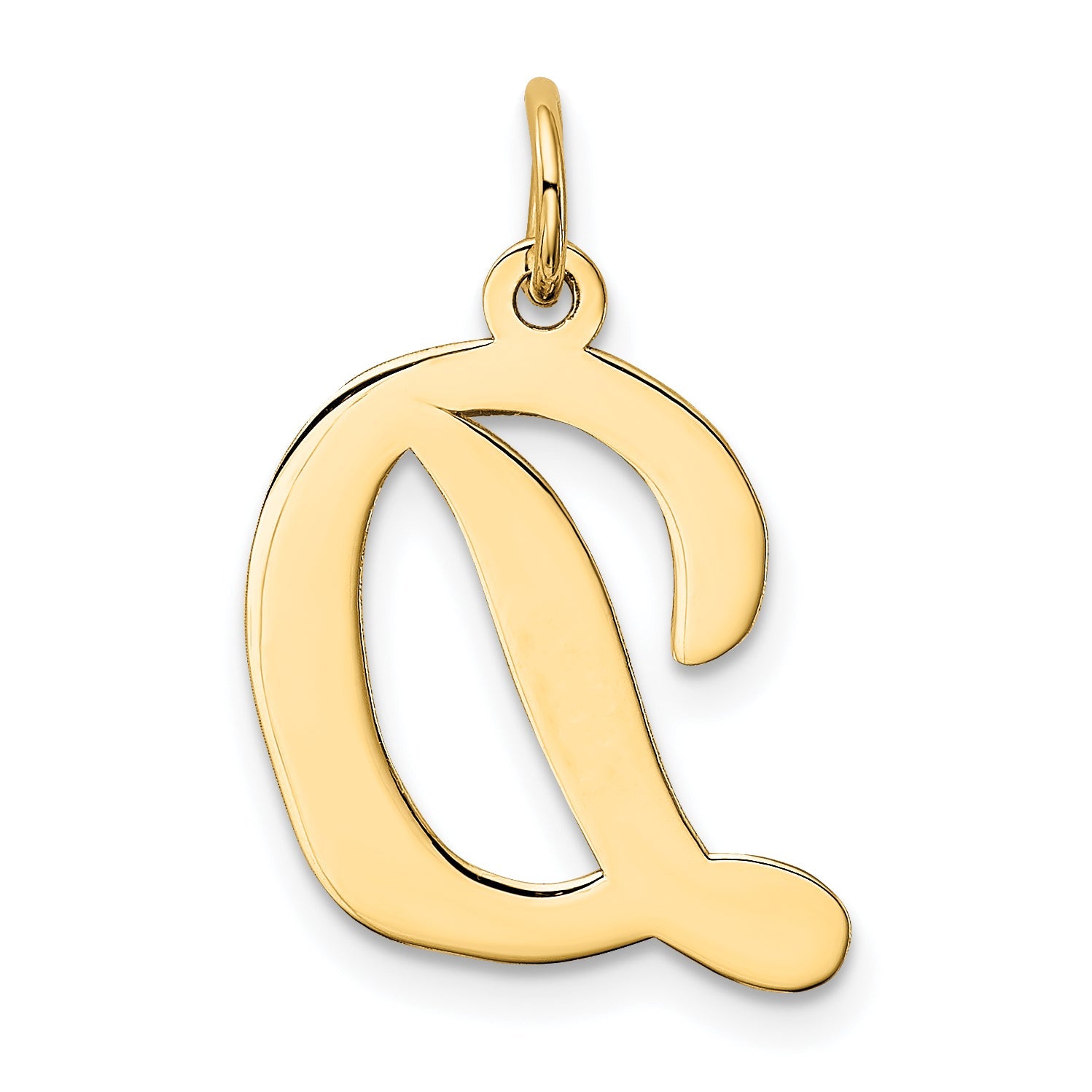 10K Yellow Gold Large Script Letter D Initial Charm