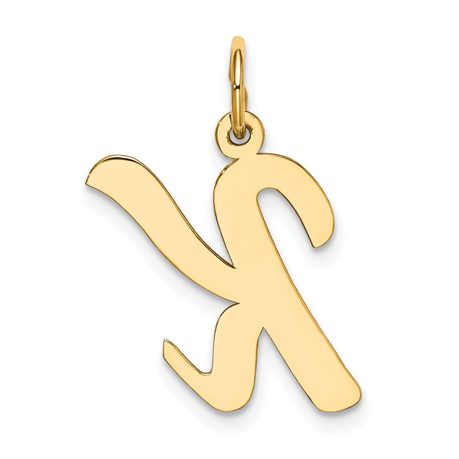 10K Yellow Gold Large Script Letter K Initial Charm