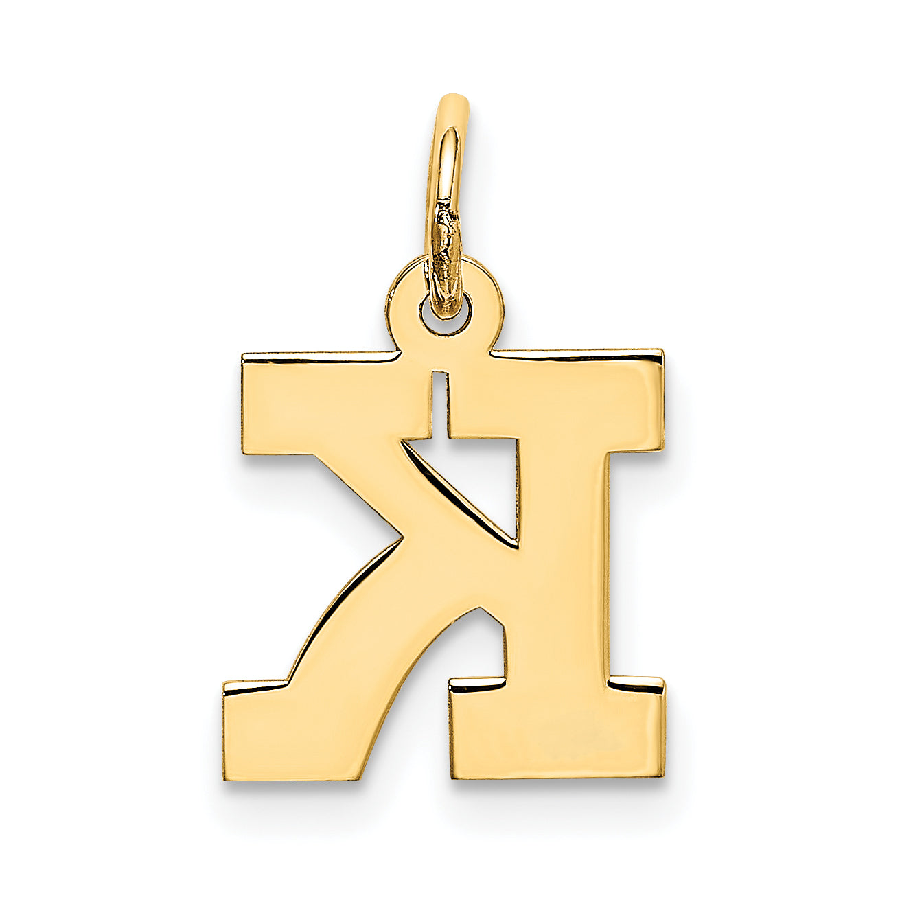 10K Yellow Gold Small Block Initial K Charm