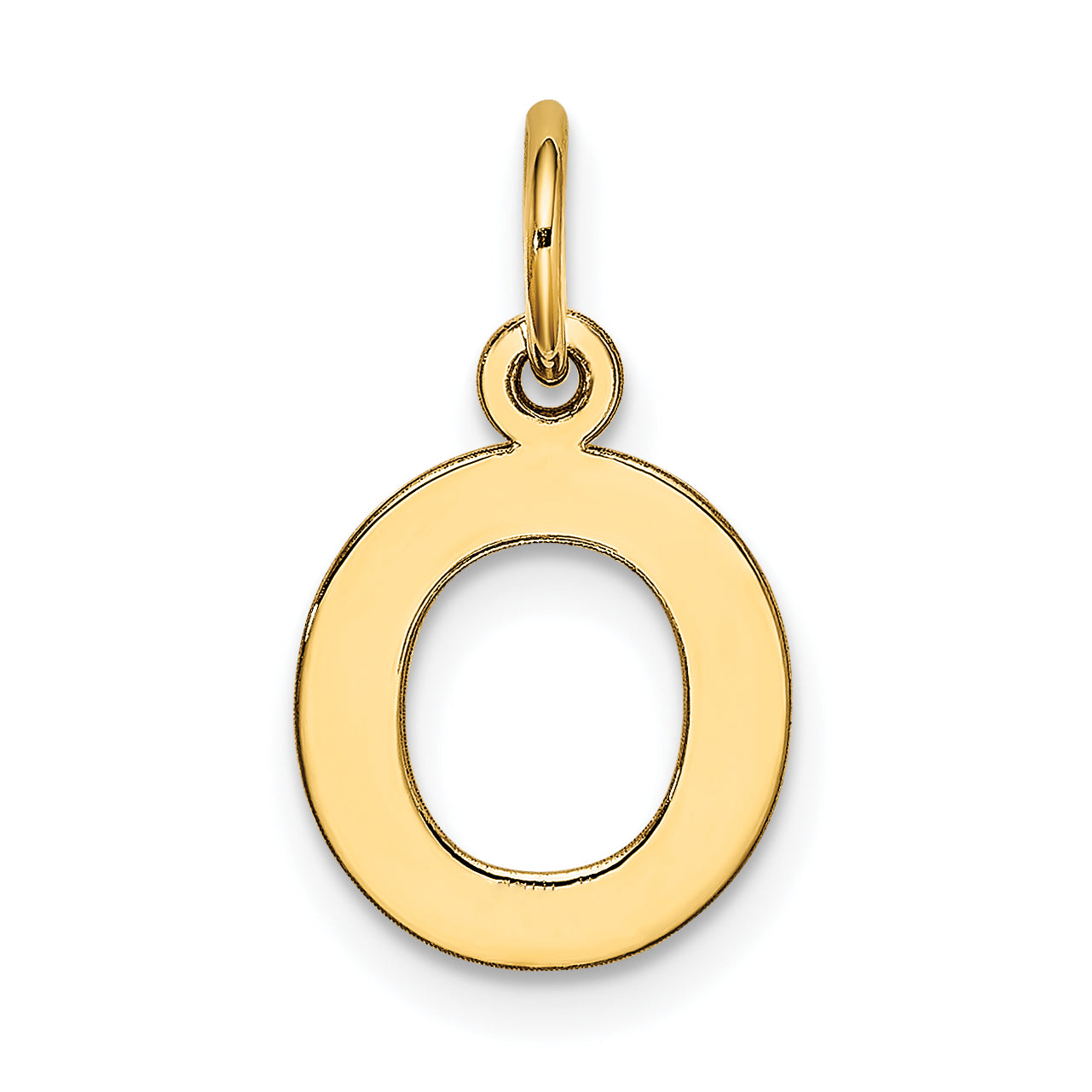 10K Yellow Gold Small Block Initial O Charm