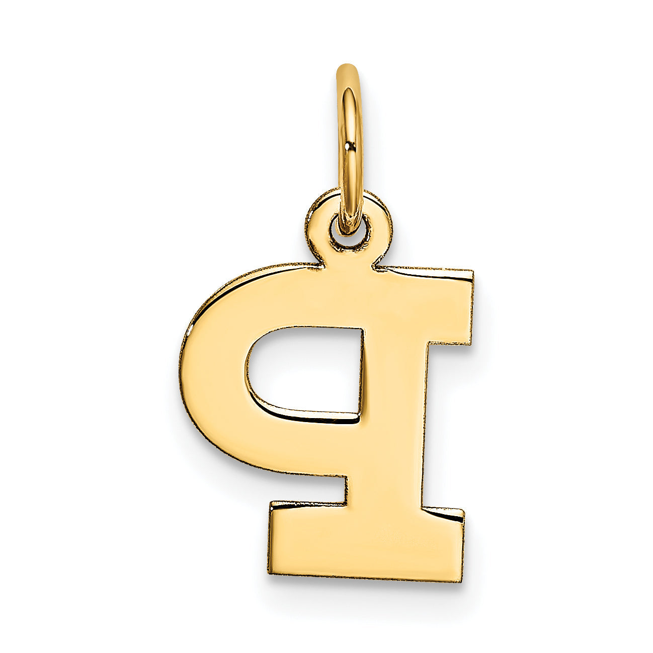 10K Yellow Gold Small Block Initial P Charm