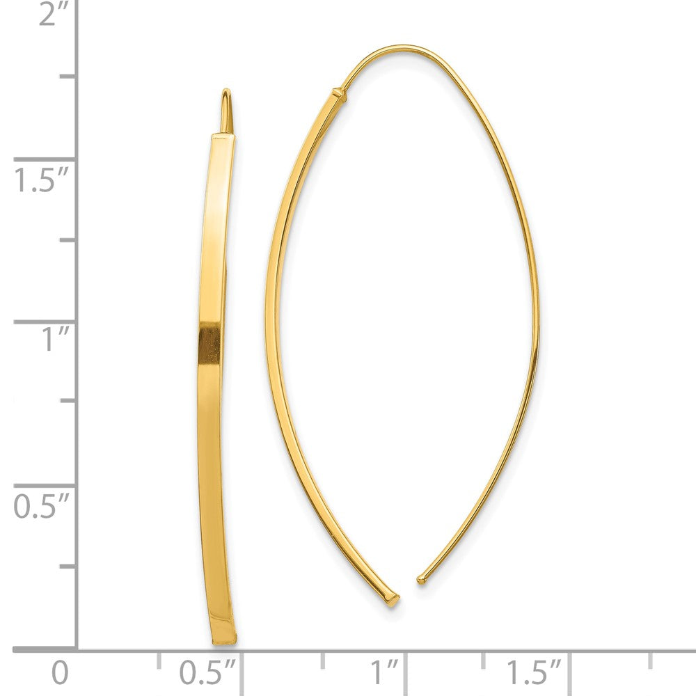 10K Yellow Gold Dangle Threader Earrings