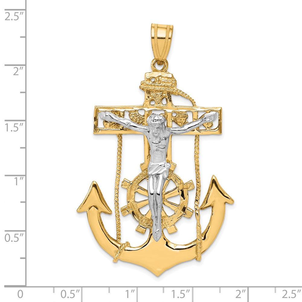 10K Two-Tone Mariner'S Crucifix Pendant