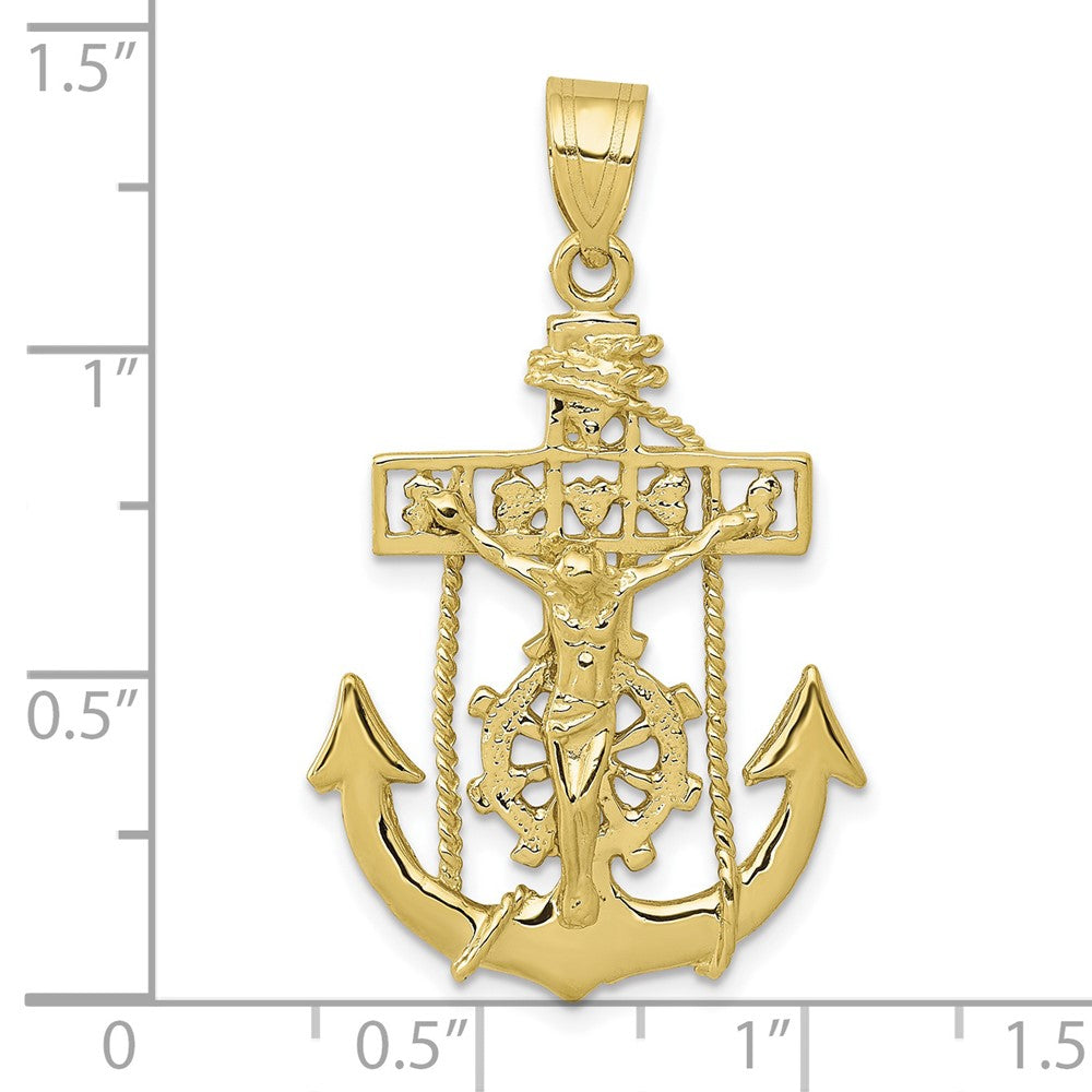 10K Yellow Gold Mariners Cross Pendant