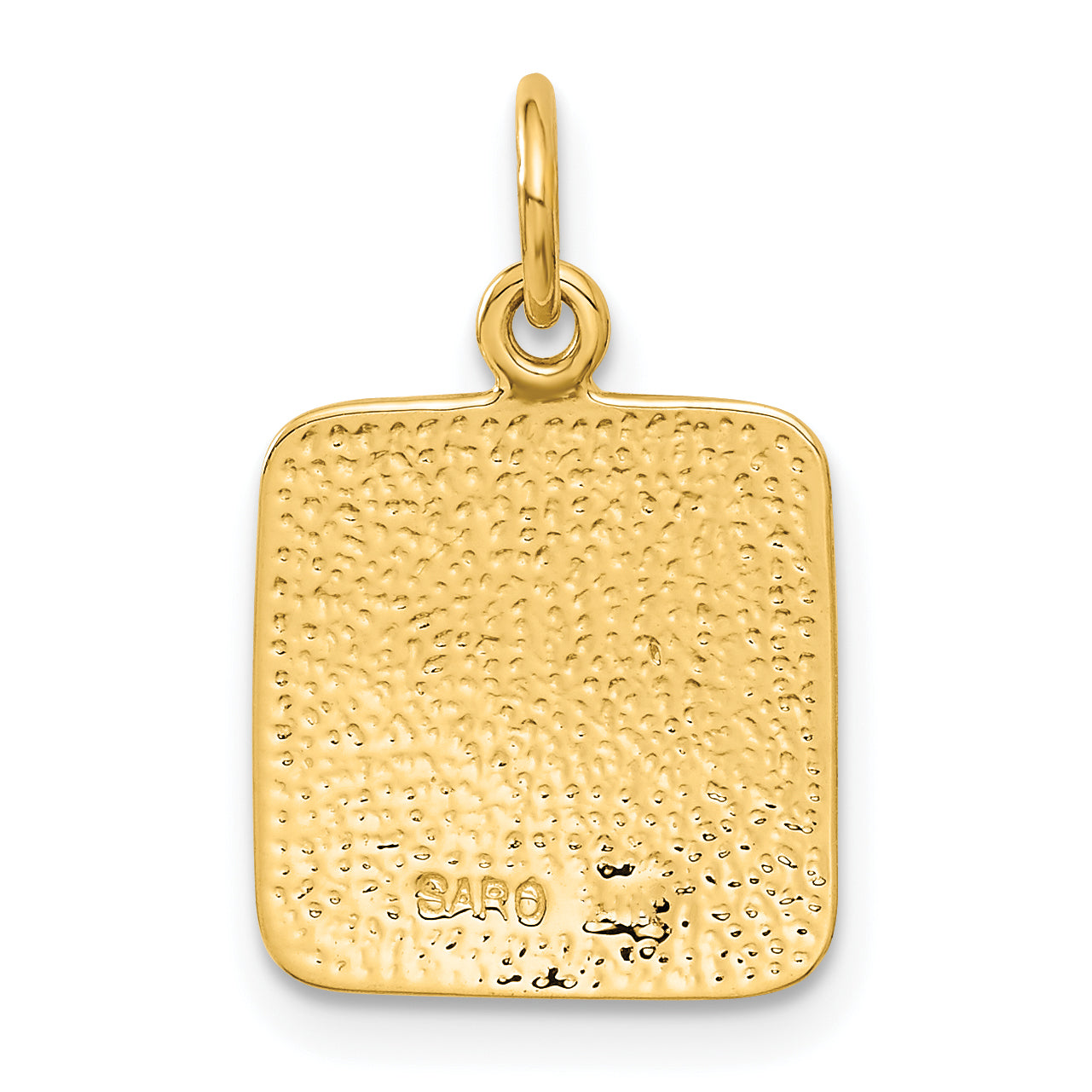 10K Yellow Gold Satin & Diamond -Cut Angel Charm