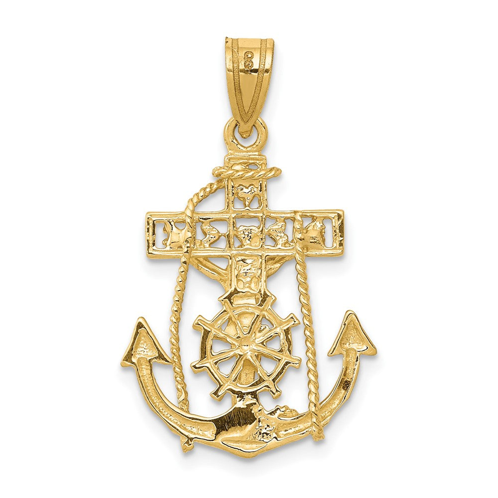 10K Yellow Gold Mariners Cross Pendant
