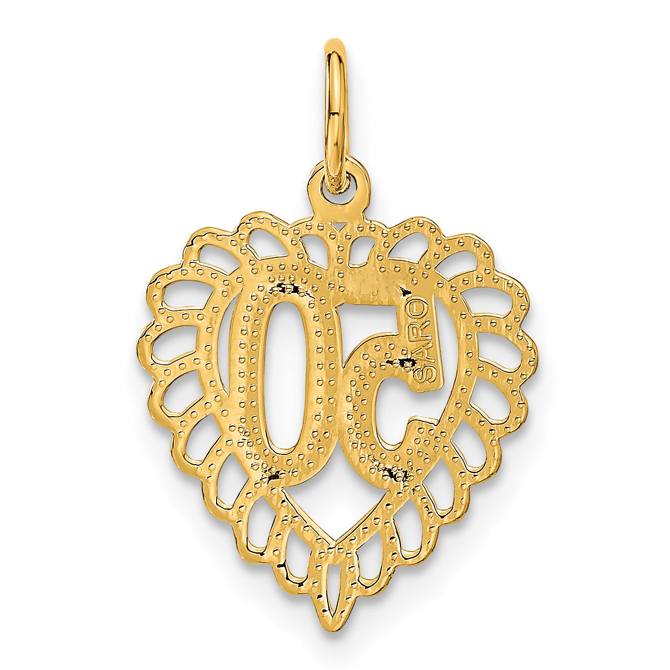 10K Yellow Gold 50 In Heart Charm