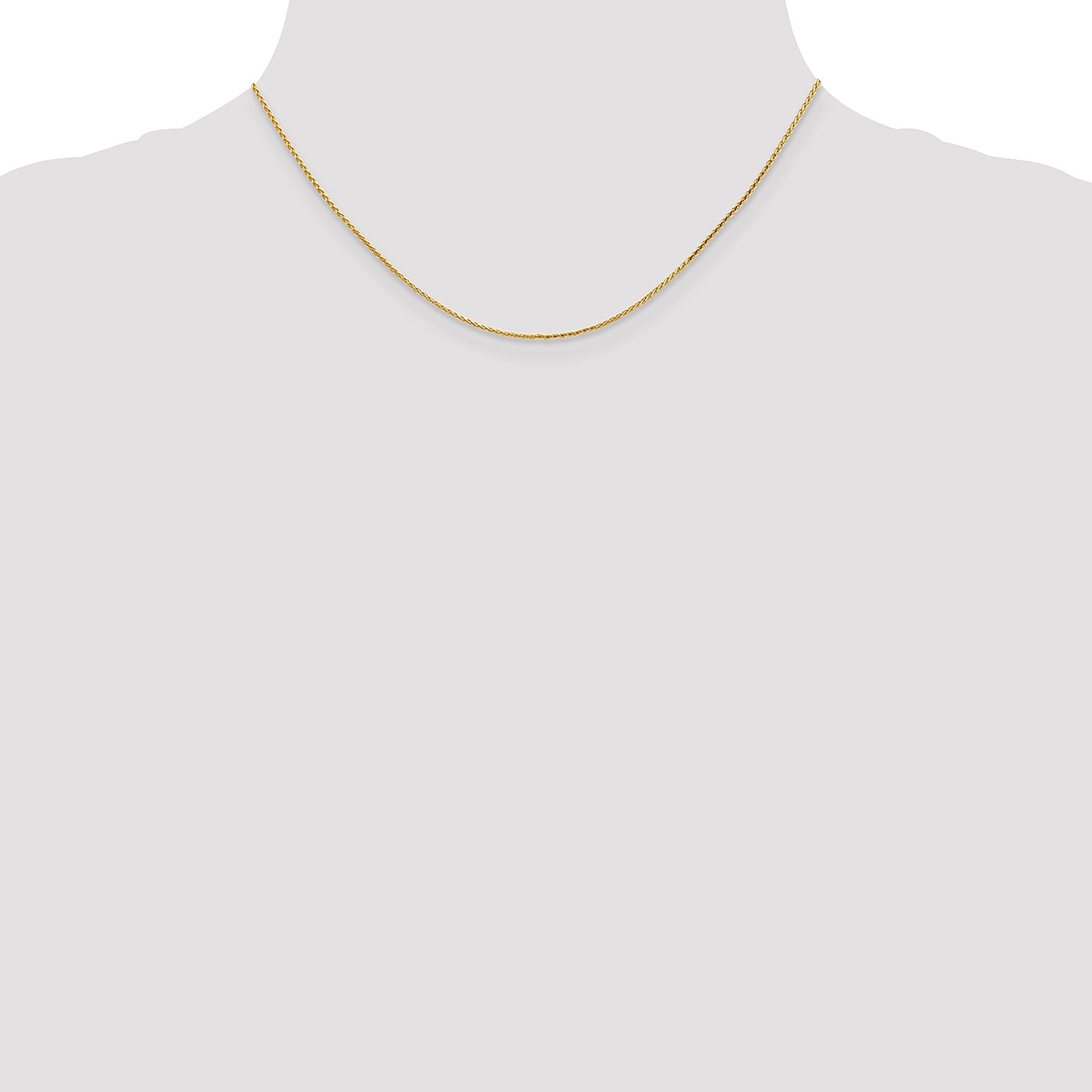 16 Inch 14K 1.0mm D/C Wheat Chain Necklace