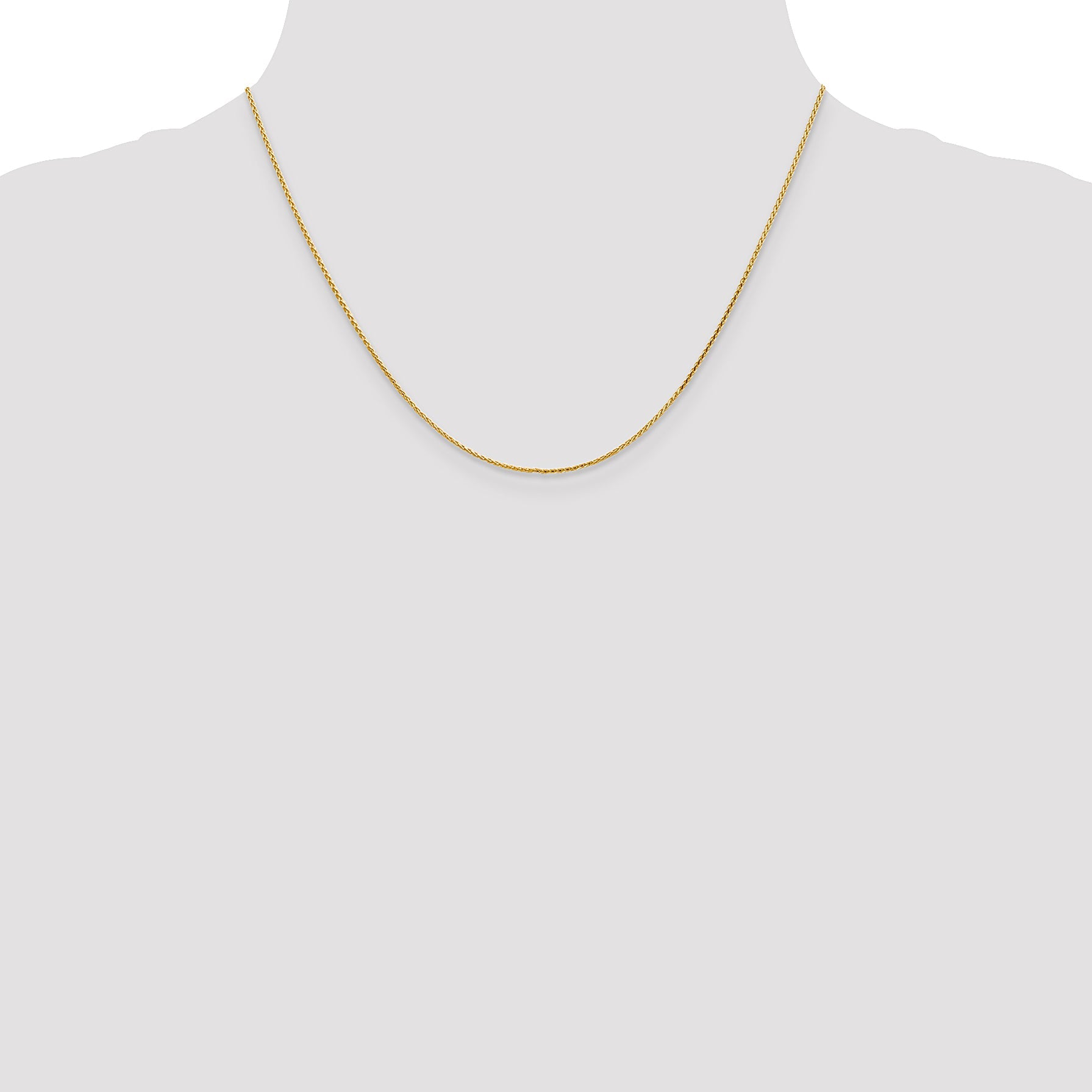 18 Inch 14K 1.0mm D/C Wheat Chain Necklace