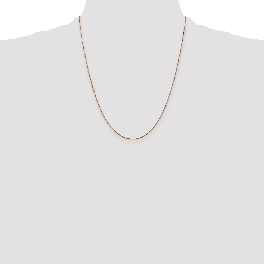 22 Inch 14K Rose Gold .8mm Spiga Chain Necklace
