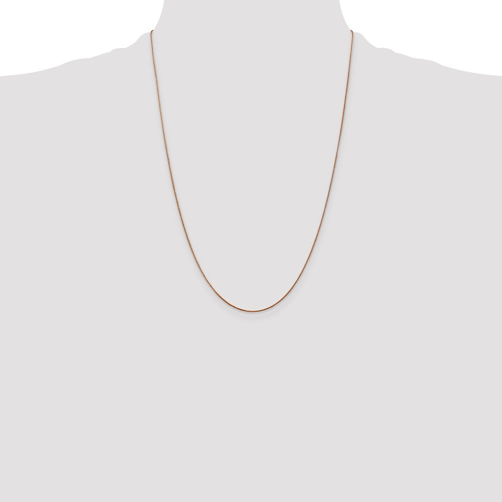 24 Inch 14K Rose Gold .8mm Spiga Chain Necklace