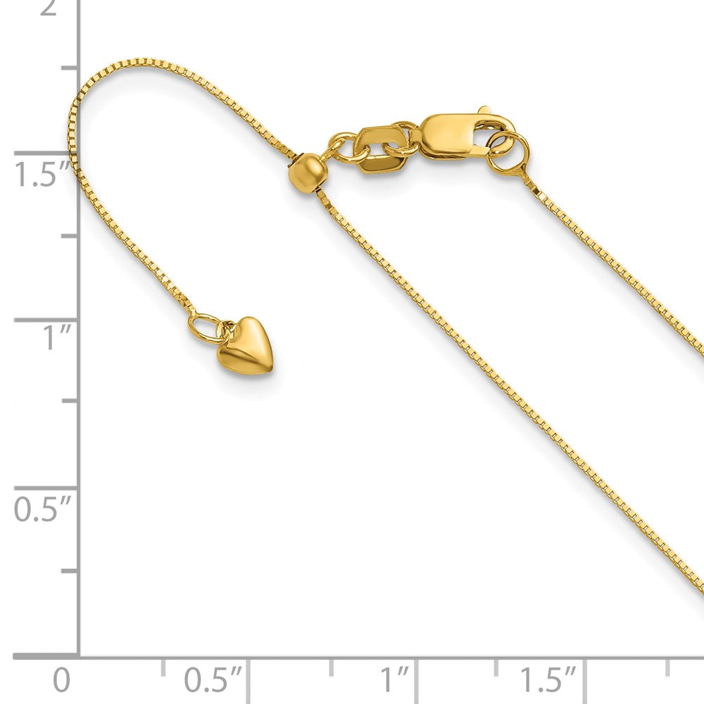 3 Inch 14K Yellow Gold Adjustable .55mm Baby Box Chain Necklace