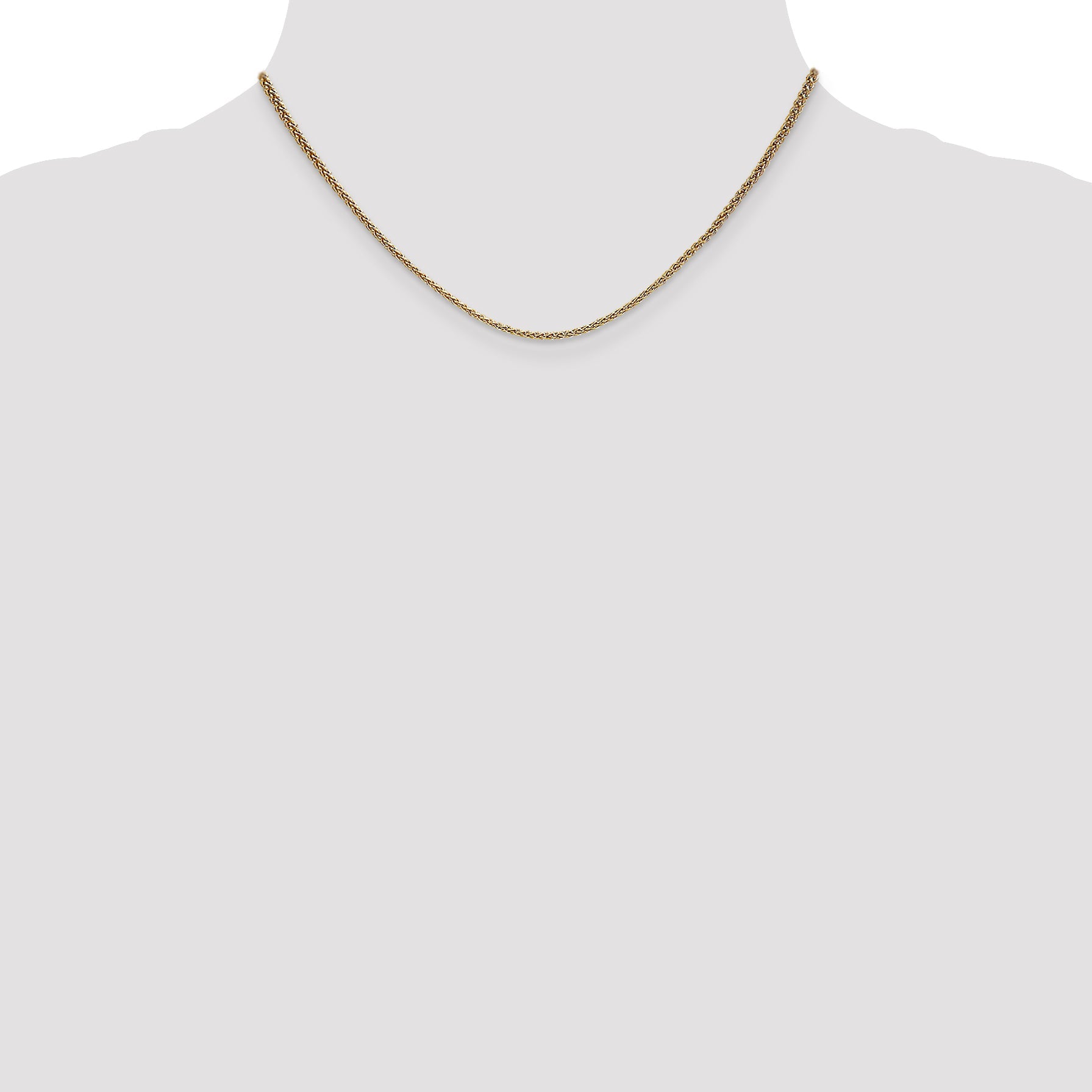 16 Inch 14K 1.65mm Spiga Chain Necklace
