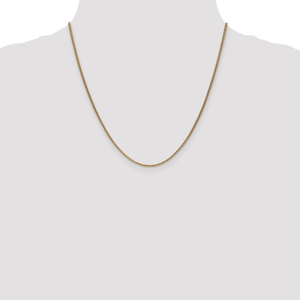 2 Inch 14K Yellow Gold 1.65mm Spiga Chain Necklace
