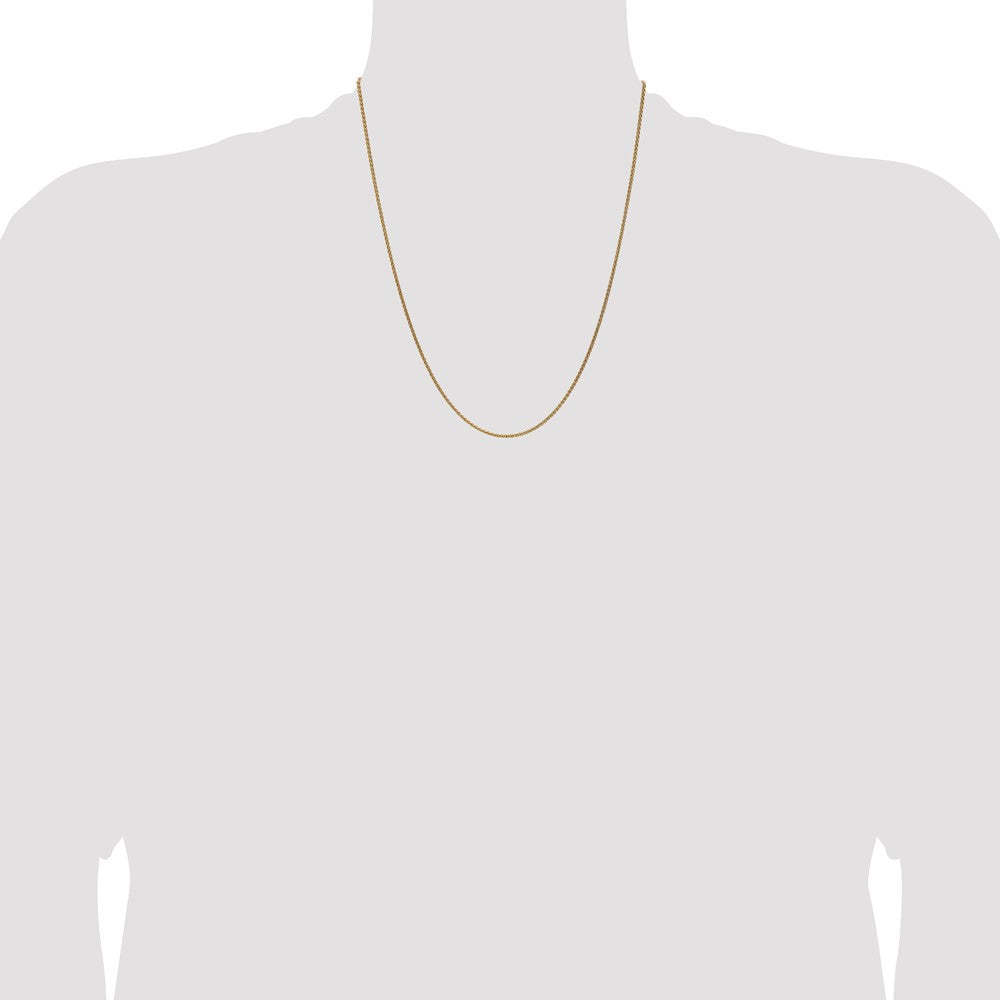 22 Inch 14K Yellow Gold 1.65mm Spiga Chain Necklace