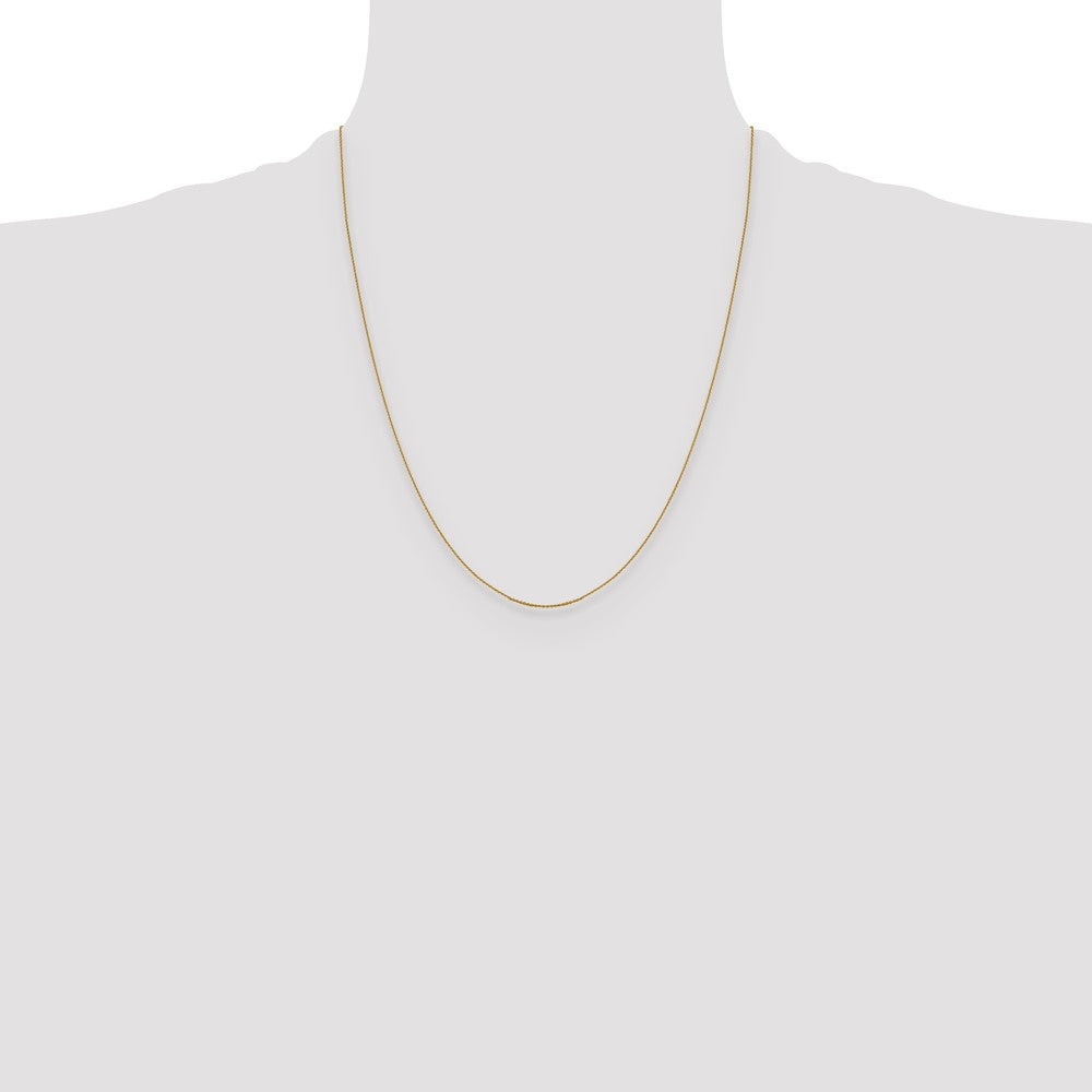 22 Inch 14K Yellow Gold .85 mm D/C Cable Chain Necklace
