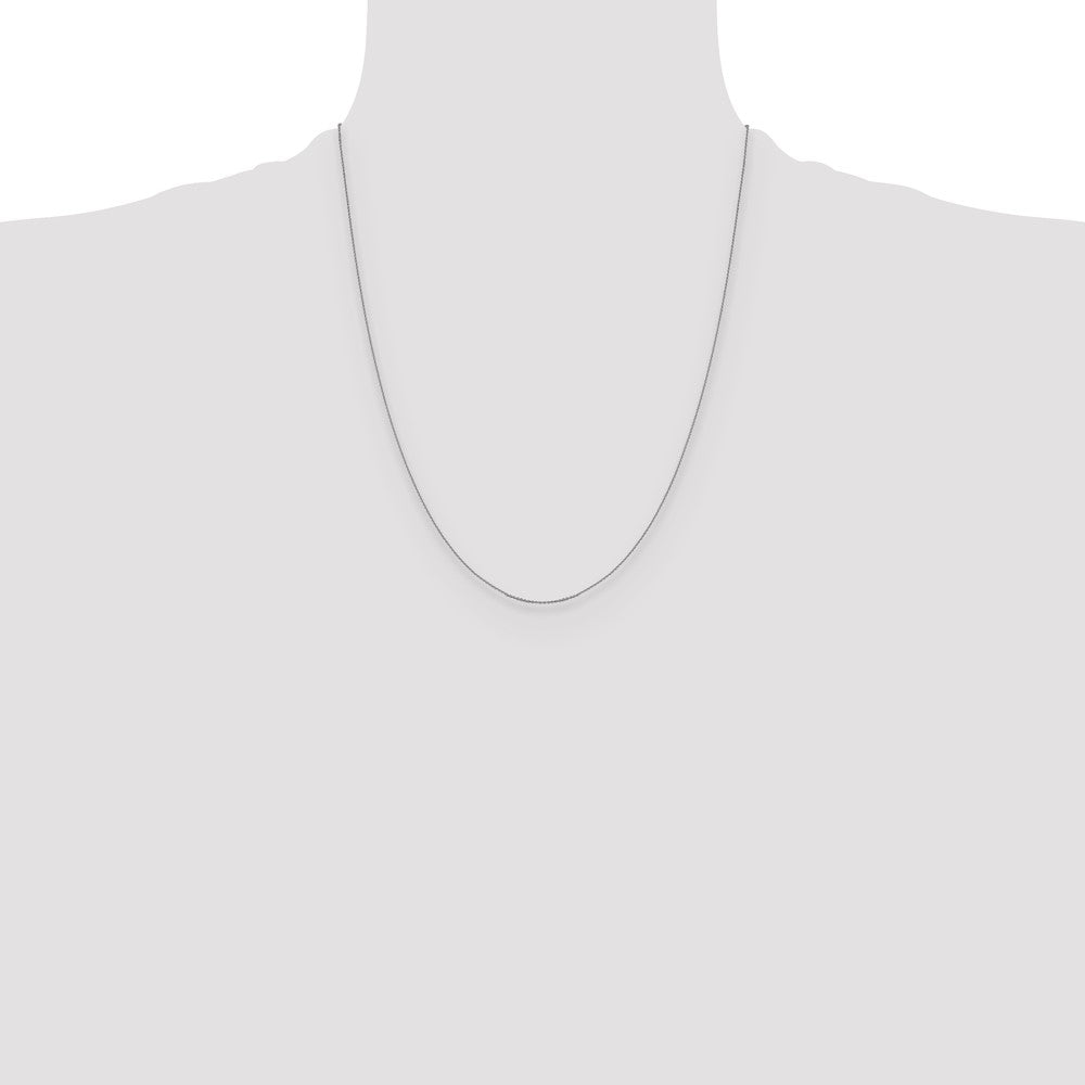 22 Inch 14K White Gold .85 mm D/C Cable Chain Necklace