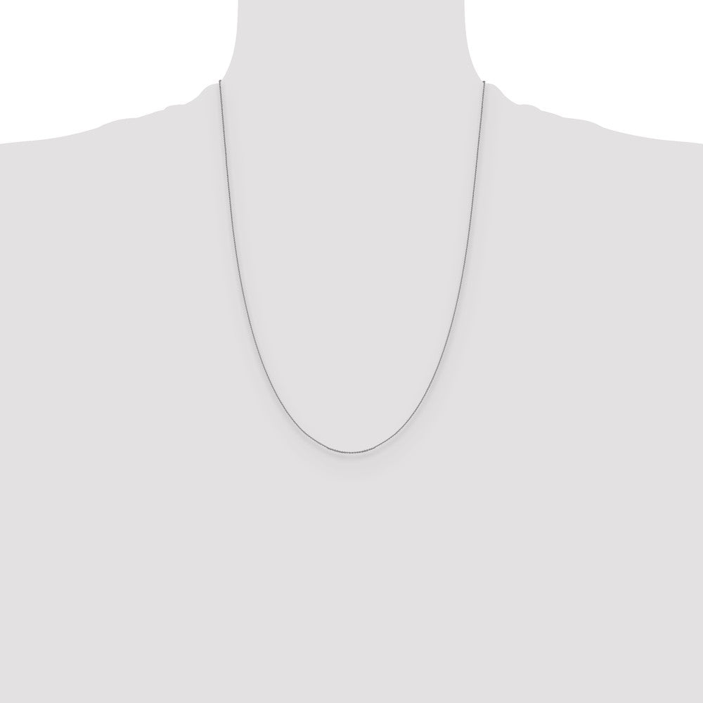 24 Inch 14K White Gold .85 mm D/C Cable Chain Necklace