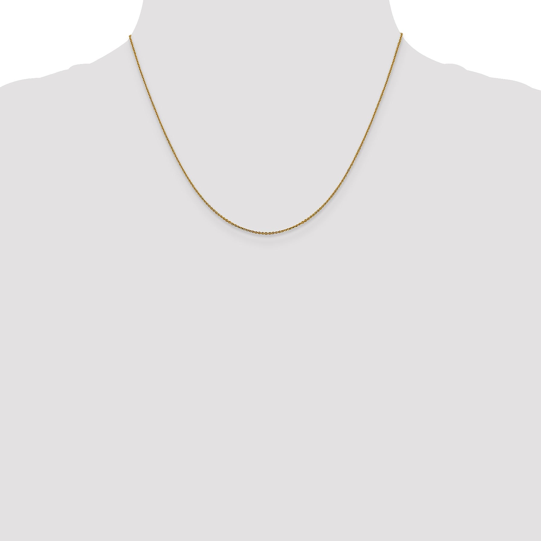 18 Inch 14K 1.0 mm D/C Cable Chain Necklace