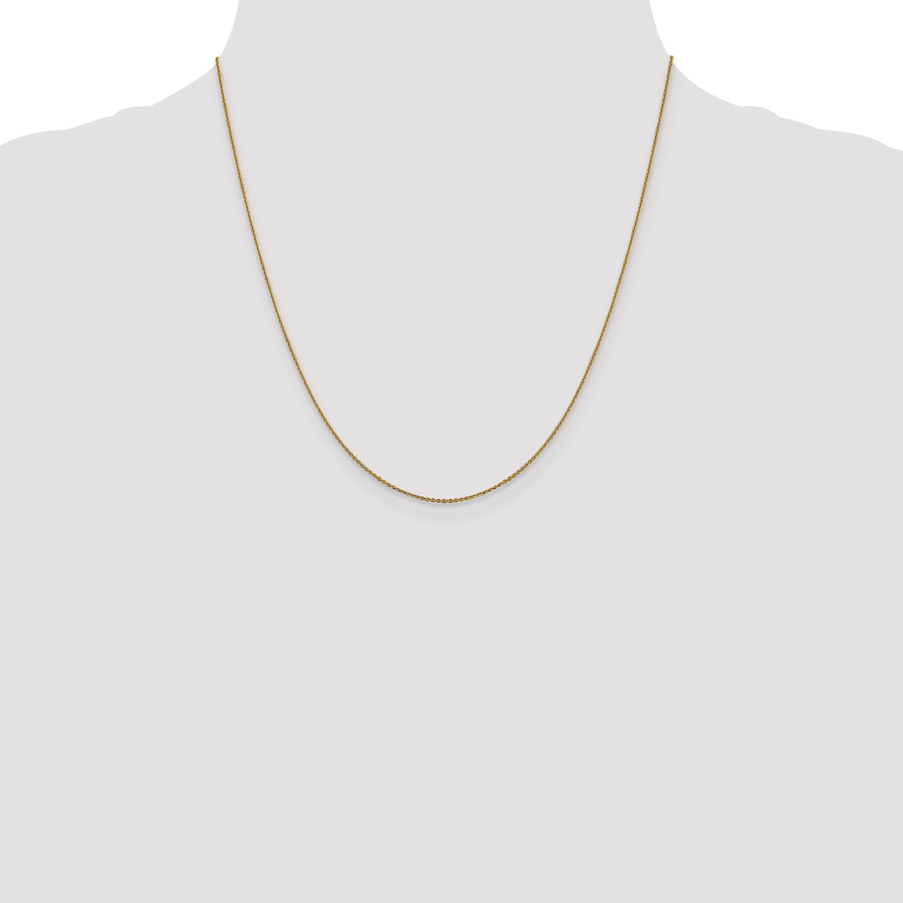 20 Inch 14K 1.0 mm D/C Cable Chain Necklace