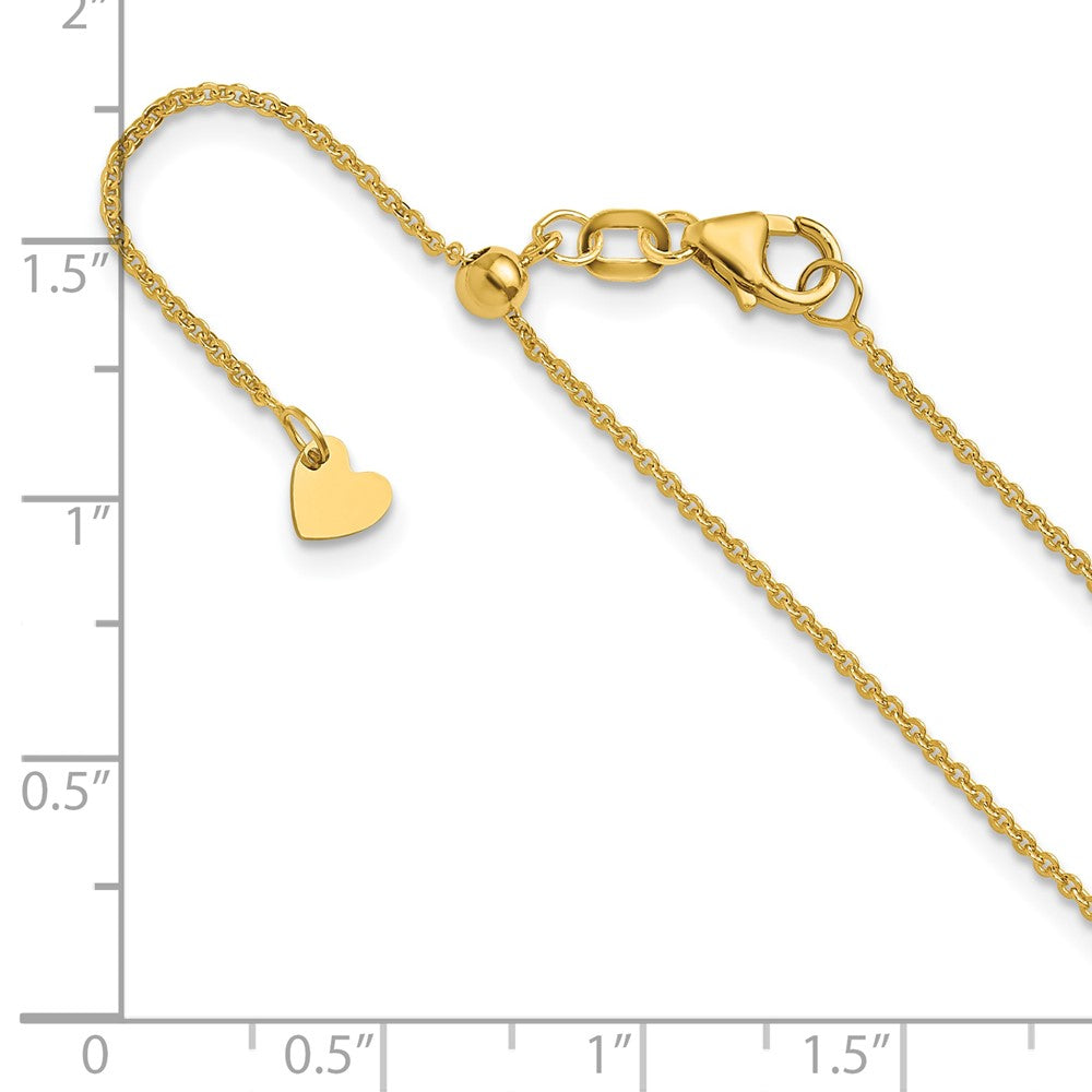 30 Inch 14K Adjustable 1.25mm Flat Cable Chain Necklace