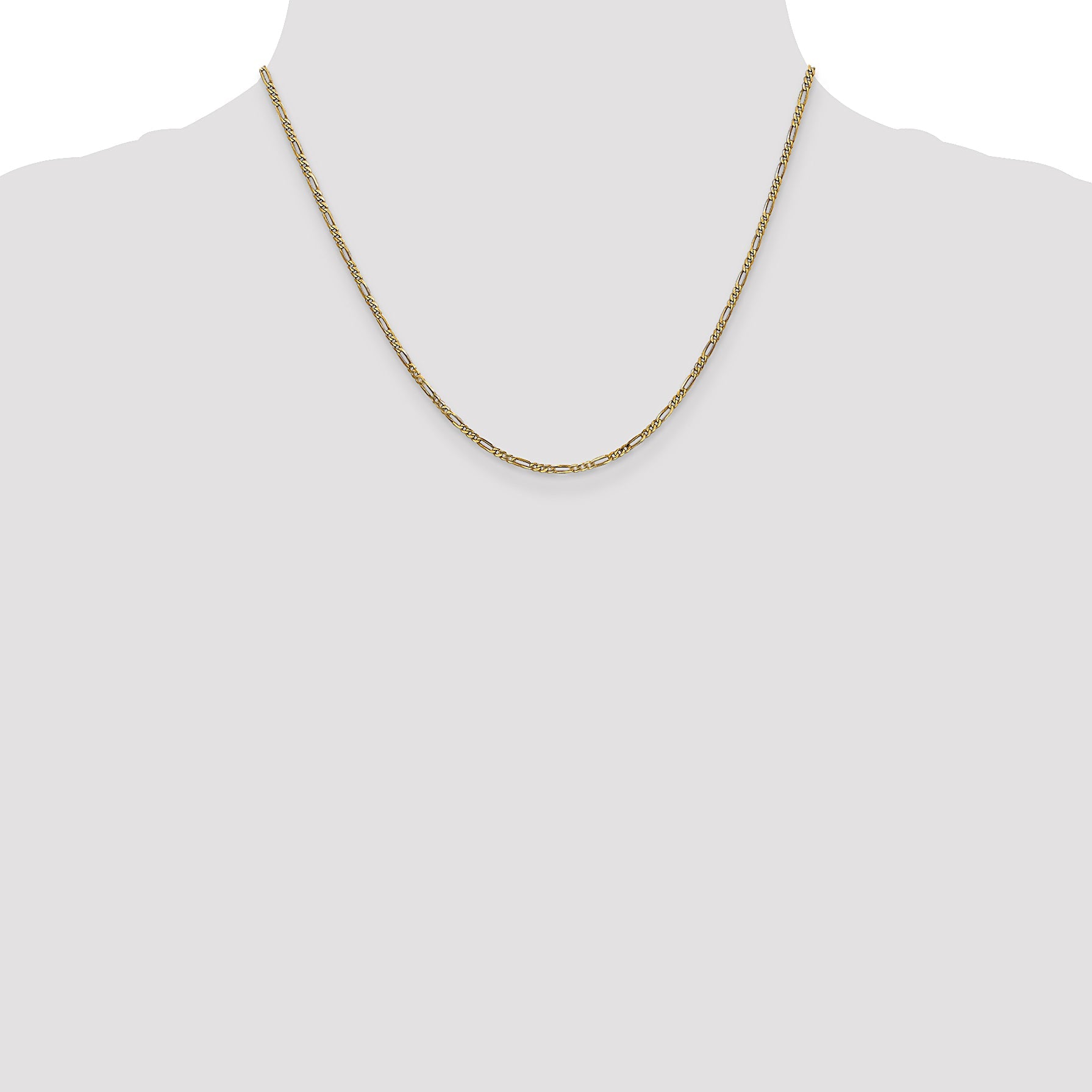 18 Inch 14K 1.8mm Flat Figaro Chain Necklace