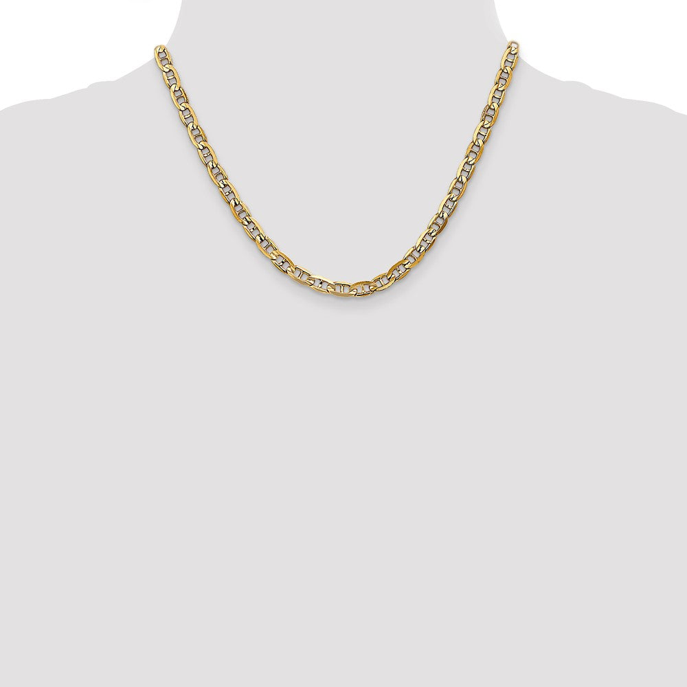 18 Inch 14K 5.25mm Concave Anchor Chain Necklace