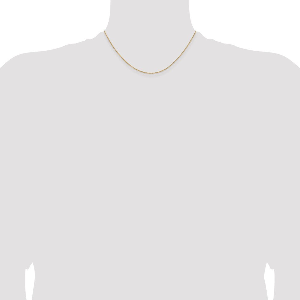 16 Inch 14K Yellow Gold 1.05mm D/C Cable Chain Necklace