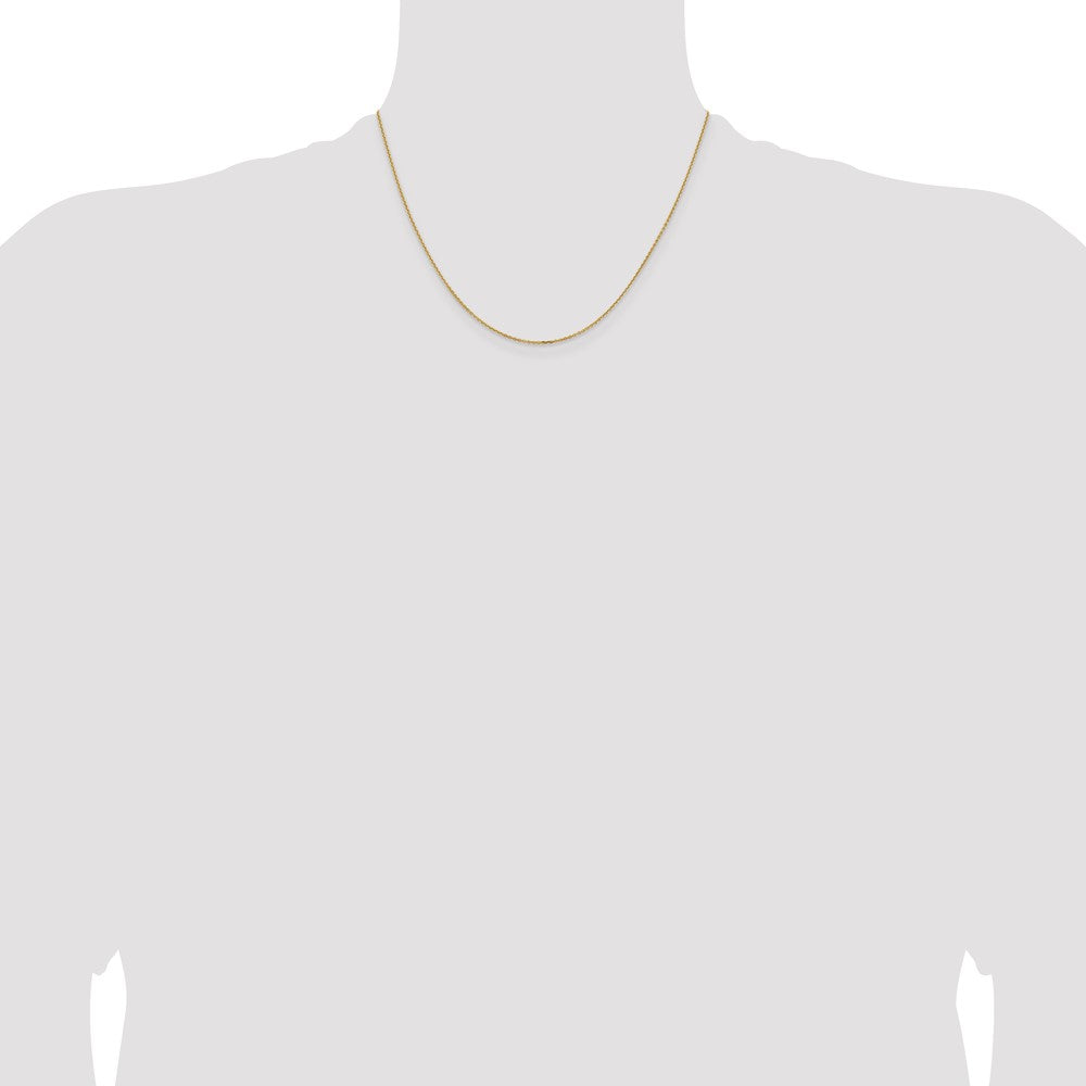18 Inch 14K Yellow Gold 1.05mm D/C Cable Chain Necklace