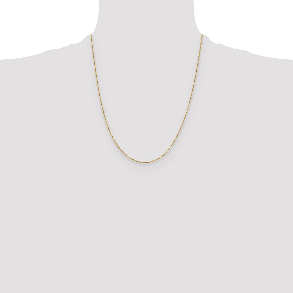 22 Inch 14K Yellow Gold 1.05mm D/C Cable Chain Necklace