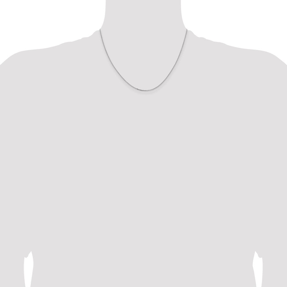 18 Inch 14K White Gold 1.05mm D/C Cable Chain Necklace