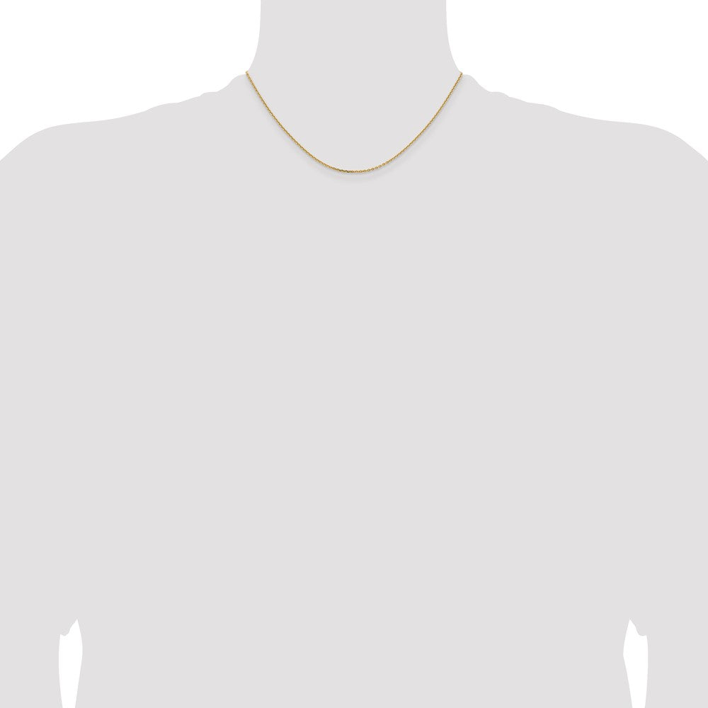 16 Inch 14K Yellow Gold 1.4mm D/C Cable Chain Necklace