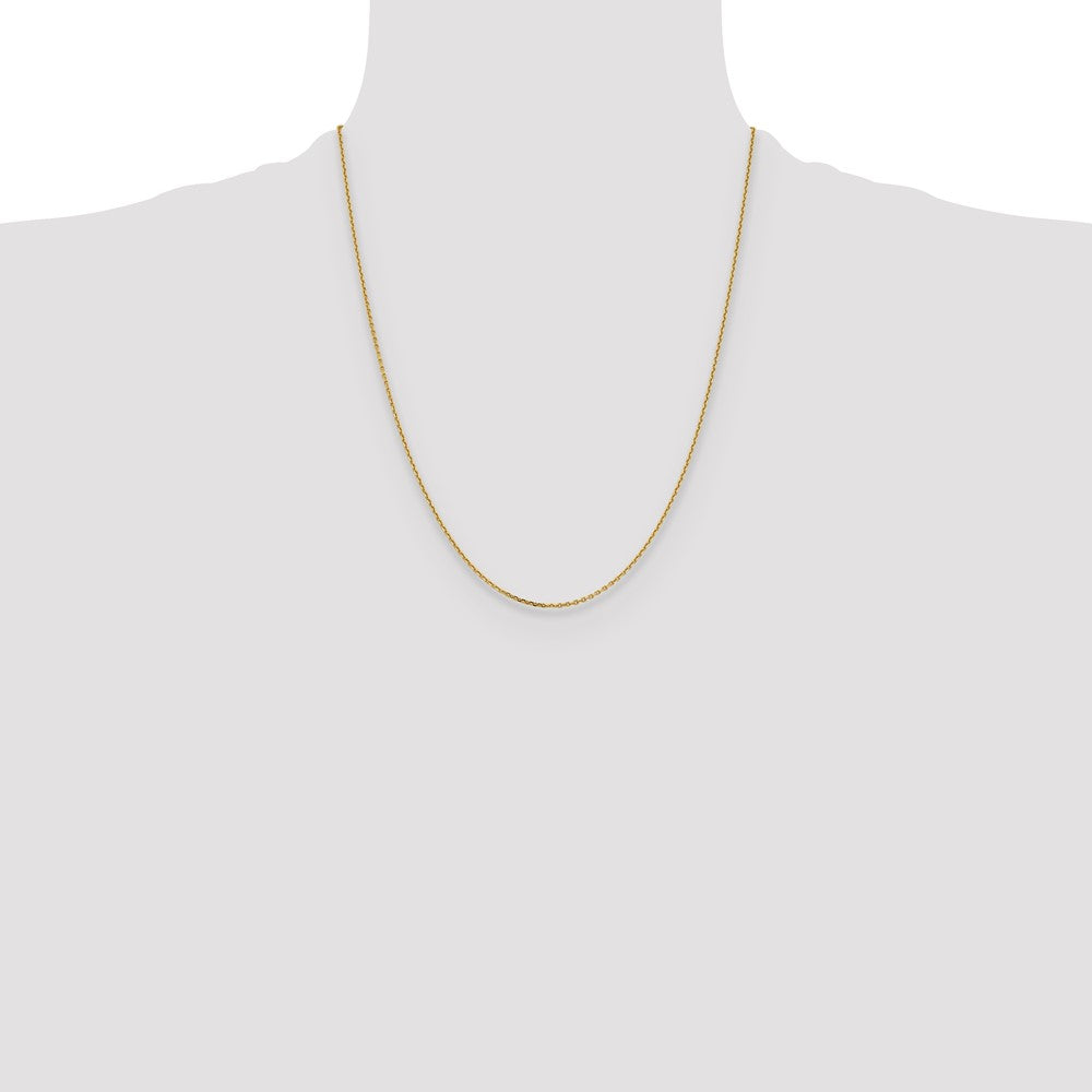 22 Inch 14K White Gold 1.4mm D/C Cable Chain Necklace