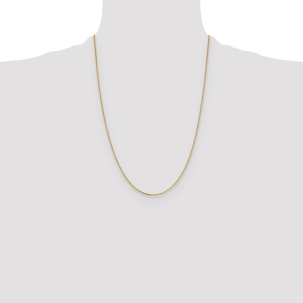 24 Inch 14K White Gold 1.4mm D/C Cable Chain Necklace