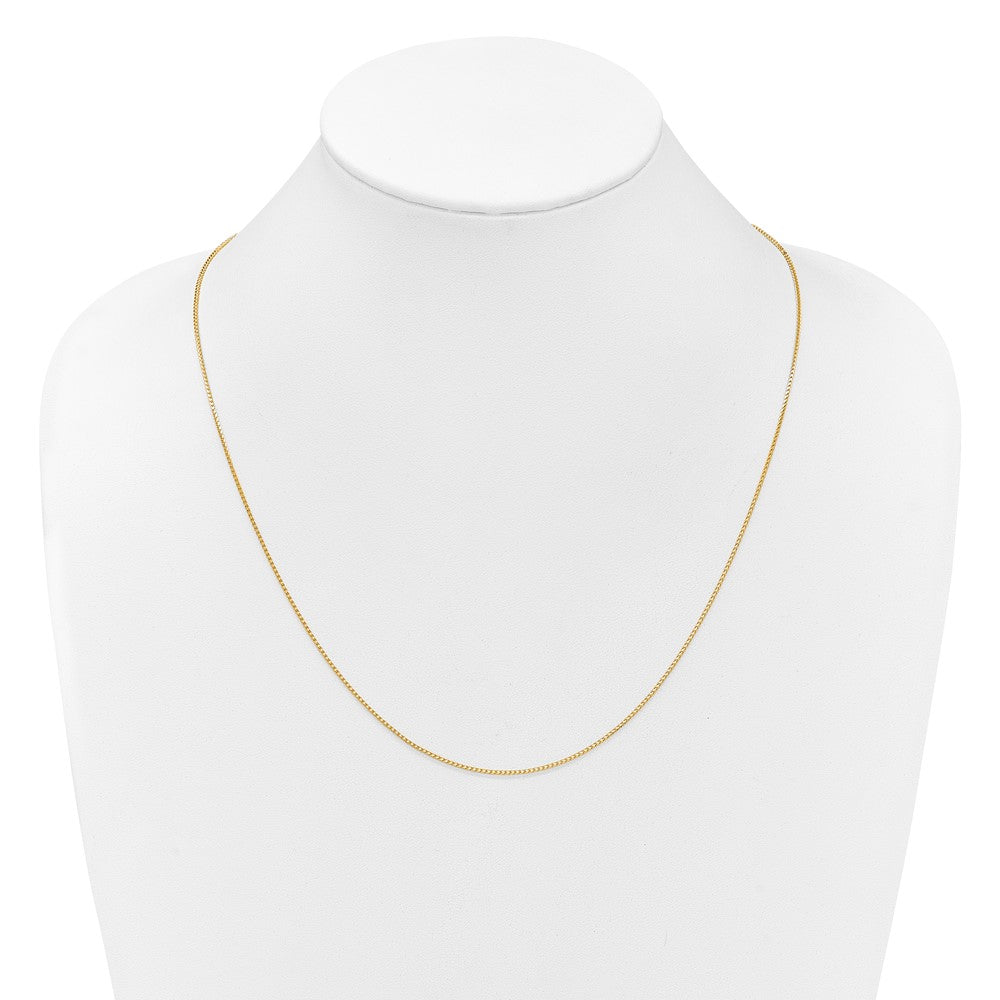 22 Inch 14K Yellow Gold Adjustable 1.1mm Franco Chain Necklace
