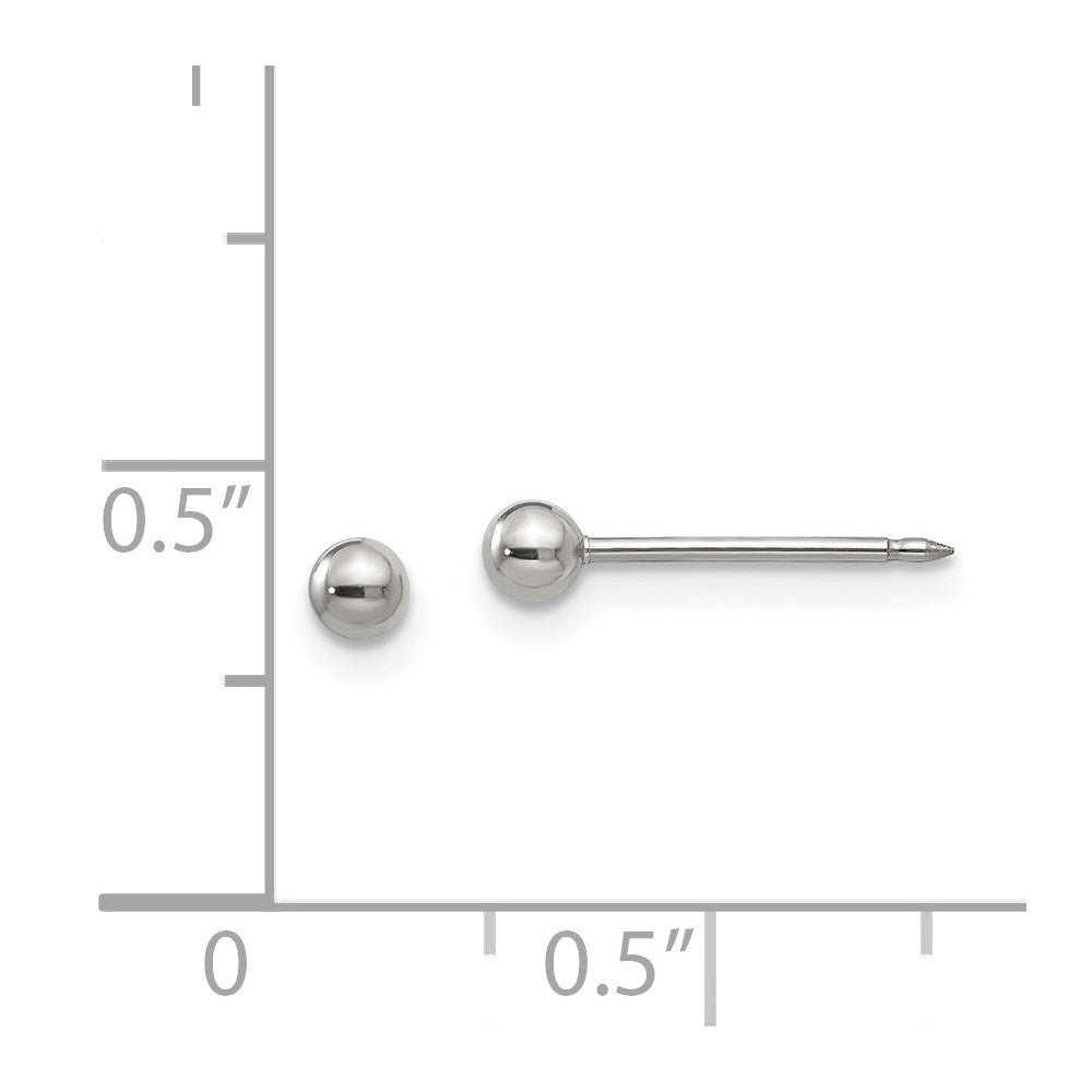 Stainless Steel Inverness Polished 3mm Ball Post Earrings